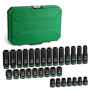 #SpringGlowUp SK 1/2" Drive Impact Socket Set, 30-Pack Metric Sockets, Deep 10mm to 24mm, Shallow 8mm to 24mm, Premium CR-MO Steel, SureGrip 6 Point Design, With Storage Case