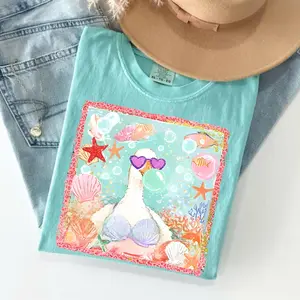 Comfort Color Silly Goose Summer T-shirt, Cute Cow Summer Tshirt, Retro Summer Tee, Summer Sublimation TShirt