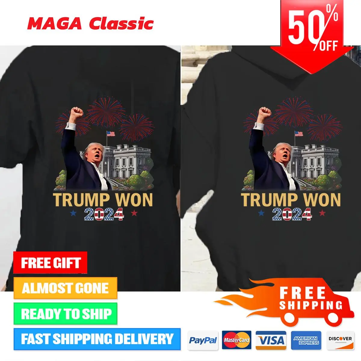 Trump Won 2024 President 47th Of White House T-shirt ,Trump Won Get Over It 2024 T-shirt ,Wins Inauguration 47,Us President 2025 Election Shirt