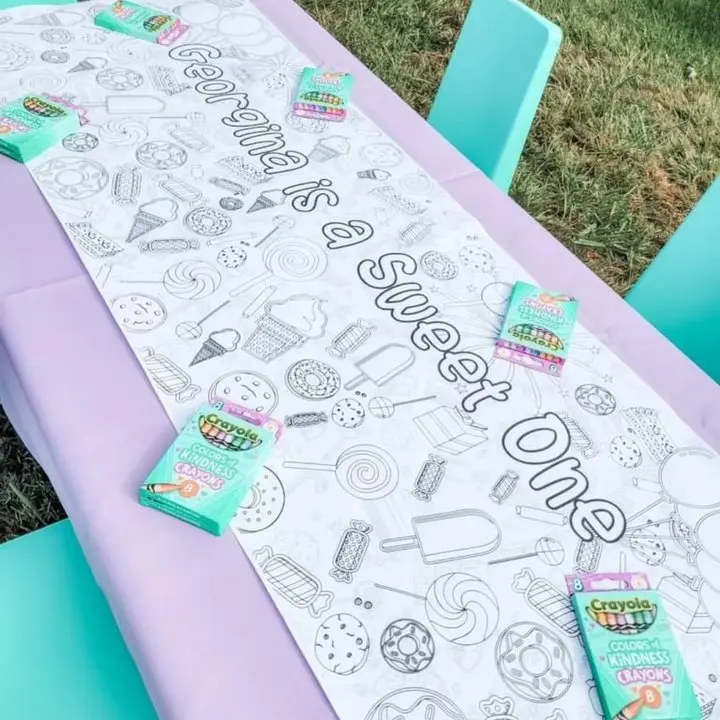 Sweet Birthday Coloring Tablecloth