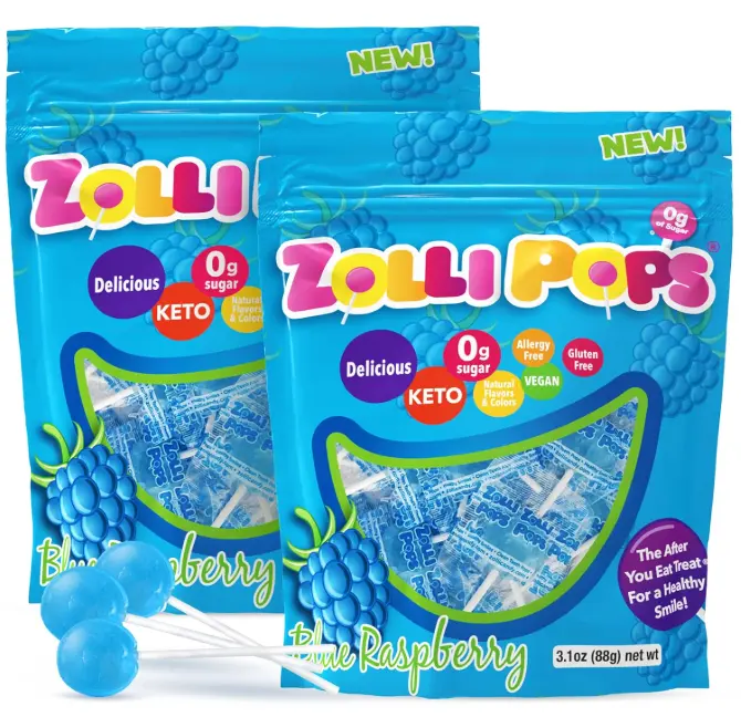 Zollipops Clean Teeth Lollipops, Blue Raspberry, 6.2 Ounce