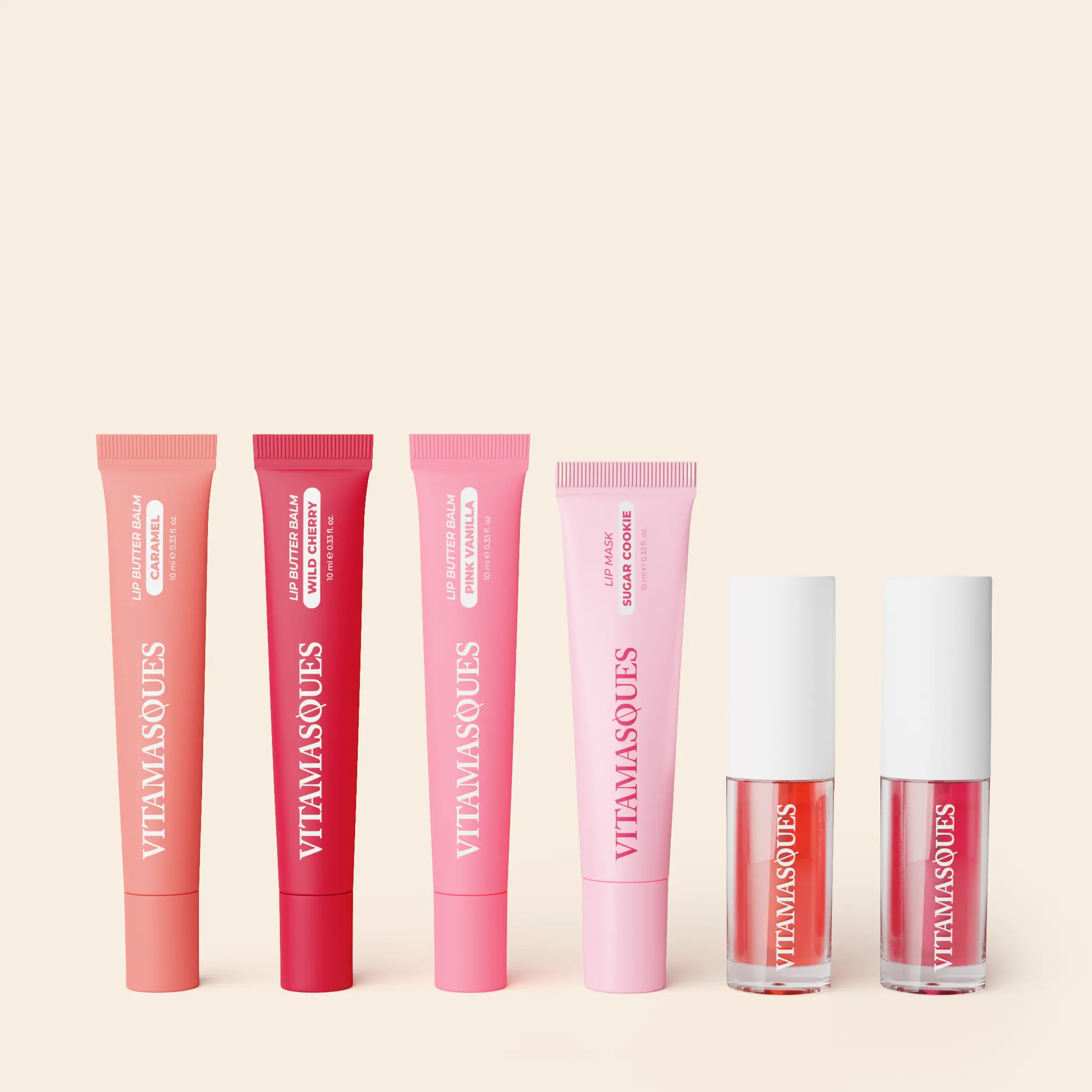 VITAMASQUES Lip Care Complete Set - Lip Oils, Butter Balms & Overnight Mask for Beauty & Personal Care Treatments Hydrate Moisture