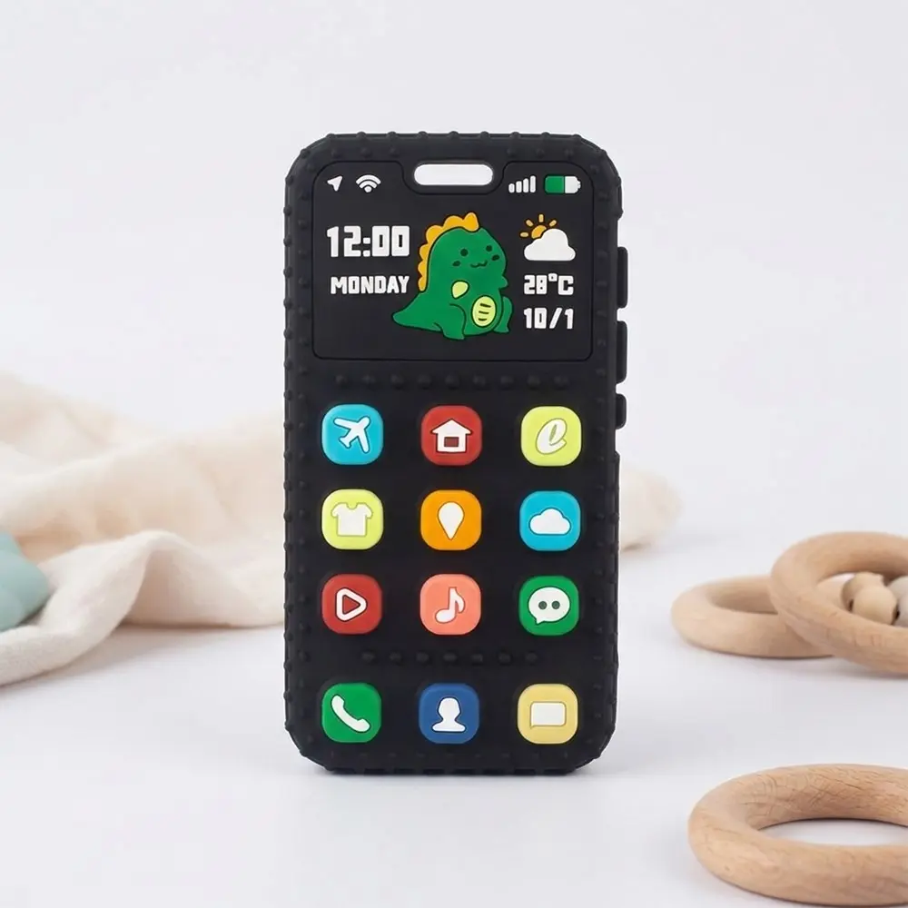 Top Selling Silicone Baby Teether, Food Grade Silicone, High Aesthetic Infant Teeth Grinding Toy, Prevents Hand Sucking, Pressable Phone Grip, Sensory Teether