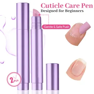 QIEK Ceramic Cuticle Oil Pusher Pen – 3-in-1 Cuticle Remover & Nail Strengthener with Micro-Dosing Oil, 3.5ml Nourishing Essential Oil for Dry & Damaged Nails, Hangnails, Daily Nail Care