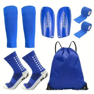 5-piece football set, football socks + leg cover + leg guard plate + bandage + backpack.