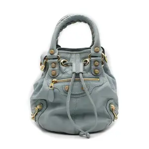 Pre-owned Balenciaga Leather Shoulder Bags Agneau Giant 12 Mini Pompon Shoulder Bag (B095)