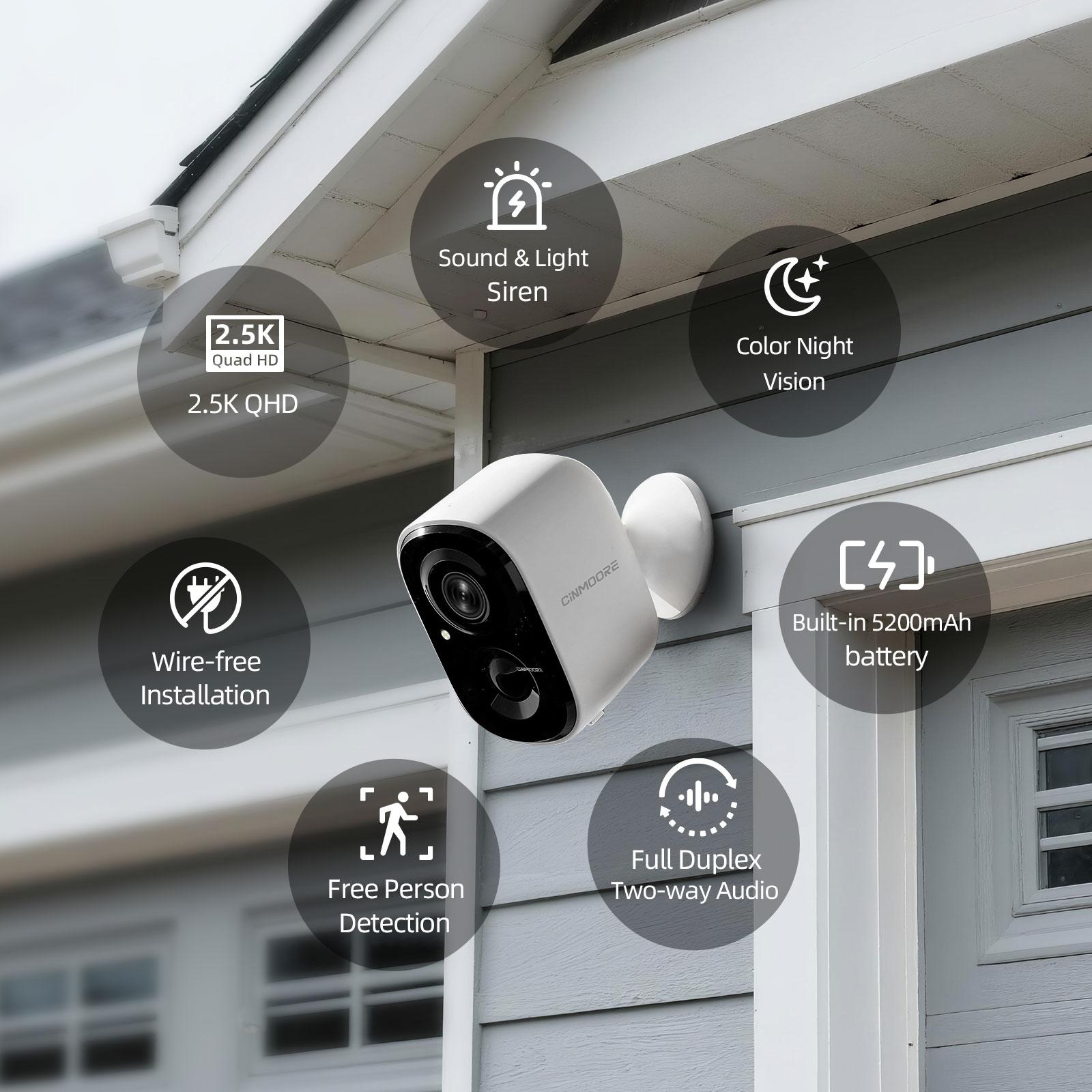 CINMOORE Outdoor/Indoor Magnetic wireless Camera 2.5K free install Smart Garage 2.4G WI-FI Security Camera – HD Video, Night Vision, Motion Detection, Magnetic, Wi-Fi, Two-Way Audio, Smartphone Control Lens Spring Glow-up CINMOORE Outdoor/Indoor Magnetic wireless Camera 2.5K free install Smart Garage 2.4G WI-FI Security Camera – HD Video, Night Vision, Motion Detection, Magnetic, Wi-Fi, Two-Way Audio, Smartphone Control Lens Spring Glow-up