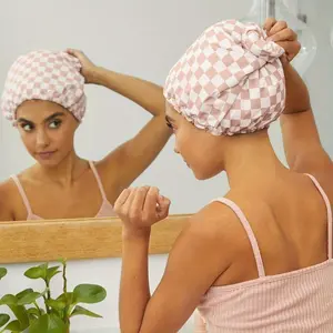 High End Waterproof Shower Cap, Fashionable Long Hair Women's Care Cap, Double-layer Adult Shower Cap
