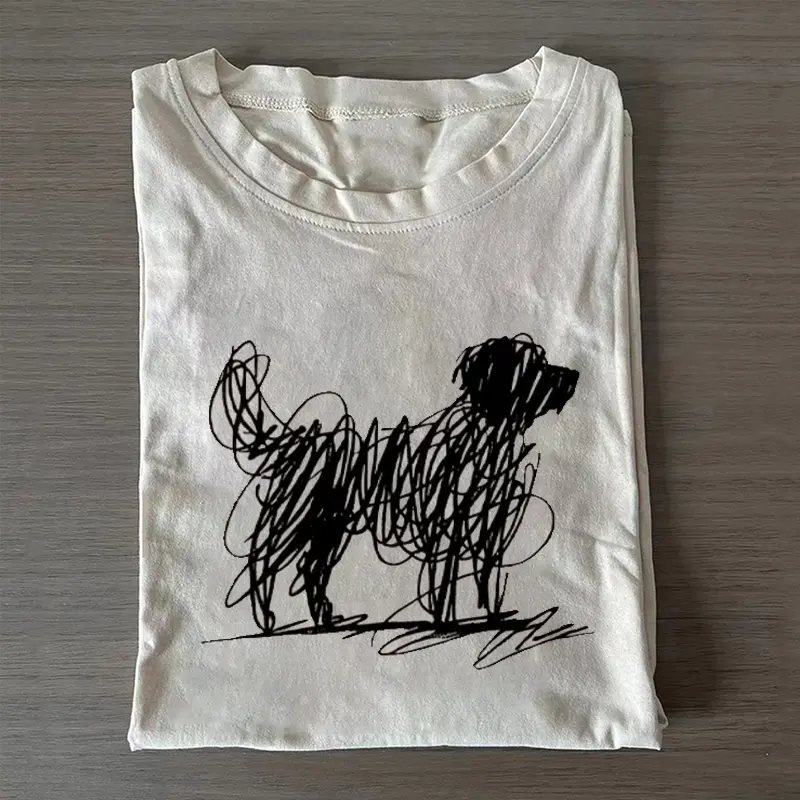 [ Sale Up To 40%] Comfort Colors Scribble Dog Art Funny Vibe T-shirt
