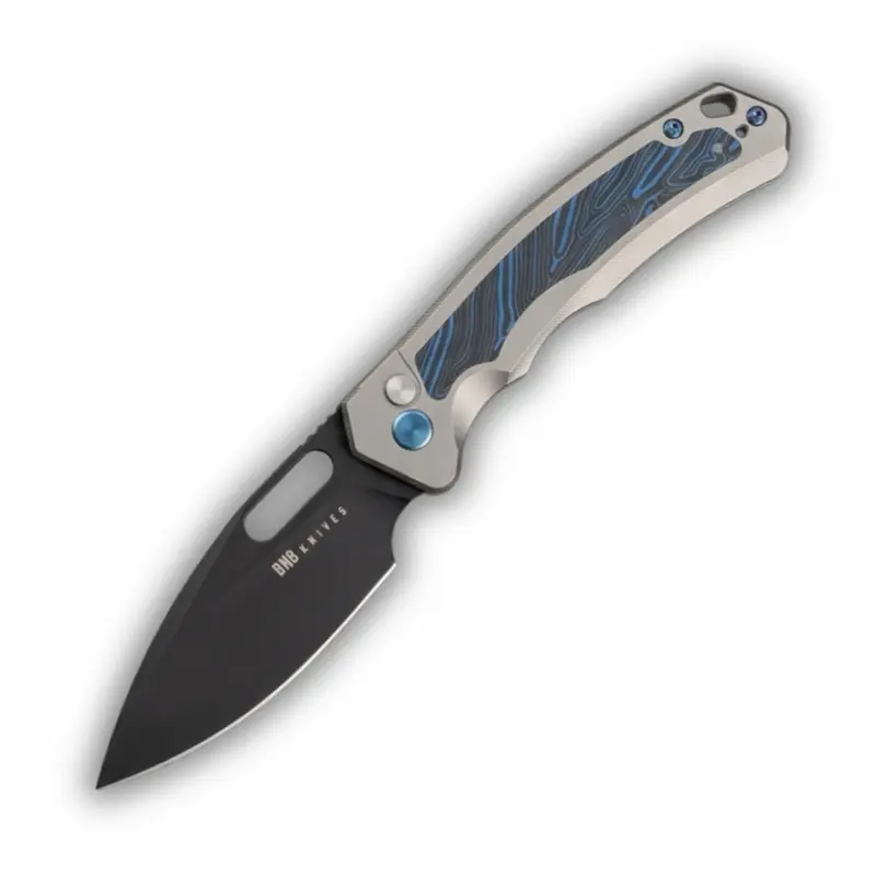 BNB Blue Obsidian Pocket Knife