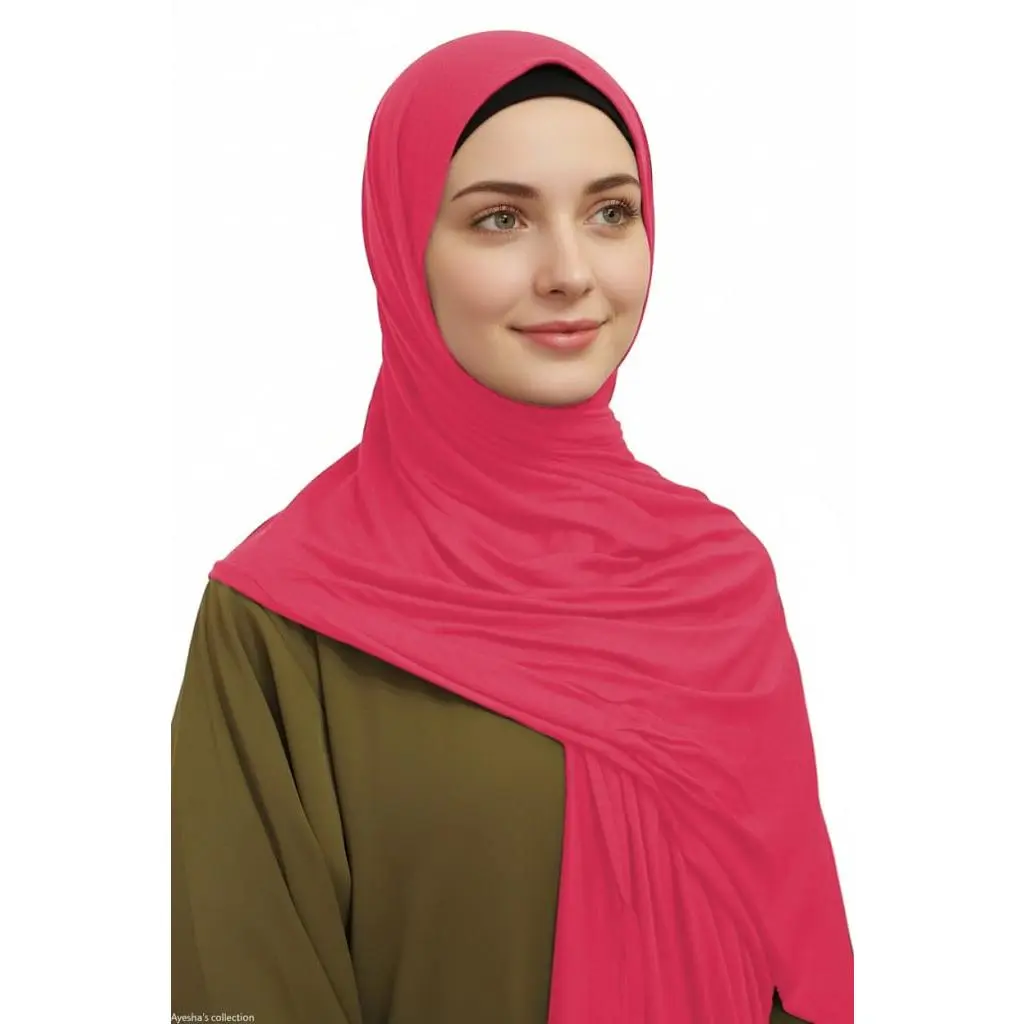 Premium Quality Cotton Jersey Hijab / Shawl | Hot Pink