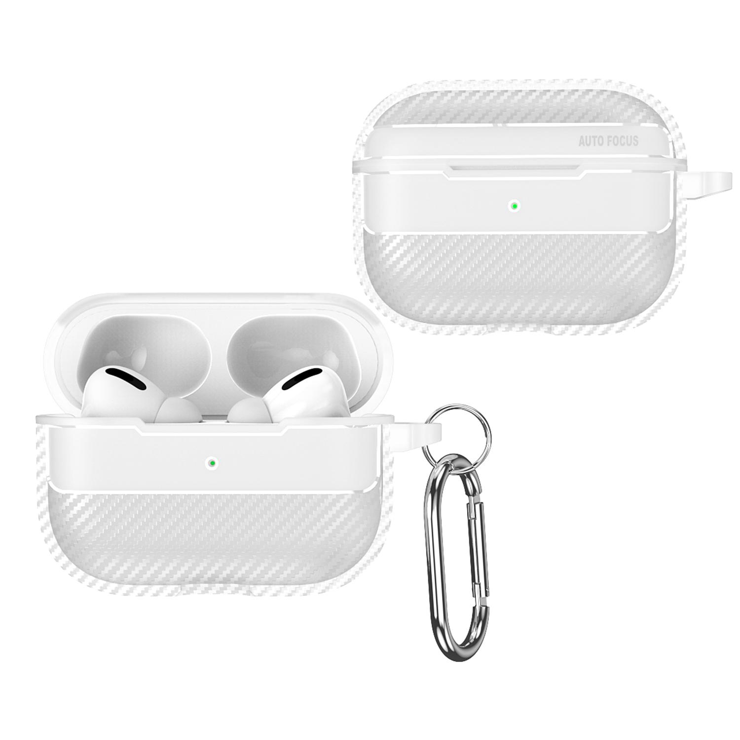 For AirPods 1/2/3/4 Pro/Pro 2nd Generation/Pro 3 Case with Carabiner, Carbon Fiber Texture Military Shockproof Cover Wireless Charging Compatible Protective Case