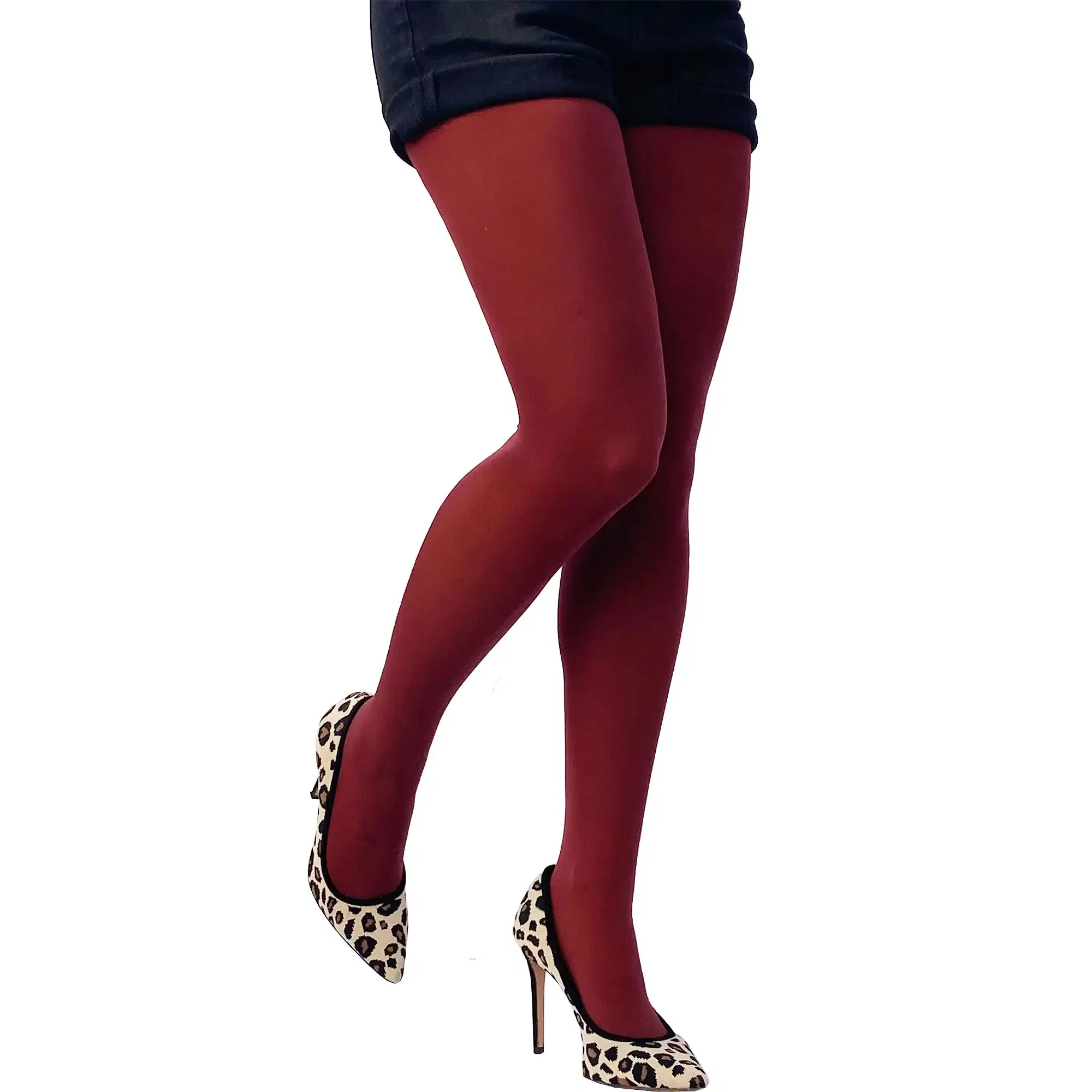 Burgundy 50 Denier Opaque Tights For Women