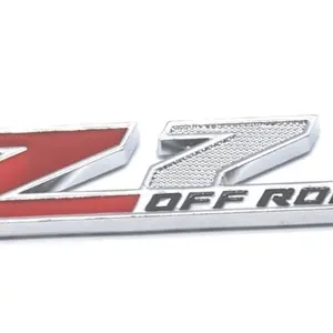 Z71 Off-Road Emblems 2PCS Small Size Chrome Red 3D Aolly Decals for GMC Chevy Silverado Sierra Suburban Colorado Small Size