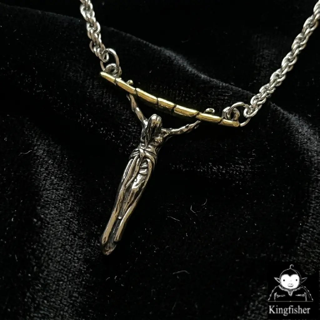 Queen Marika Elden Ring Necklace Cross Silver Chain and Pendant, Anime Fan gift, RPG fan, Pendant Necklace