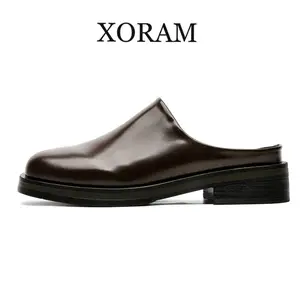 Men's Shoes 2026 New Four Seasons Big Toe Mules Closed-Toe Slip-On Trendy Fashion Half Slippers Casual Clogs Footwear 74643-3 Boy