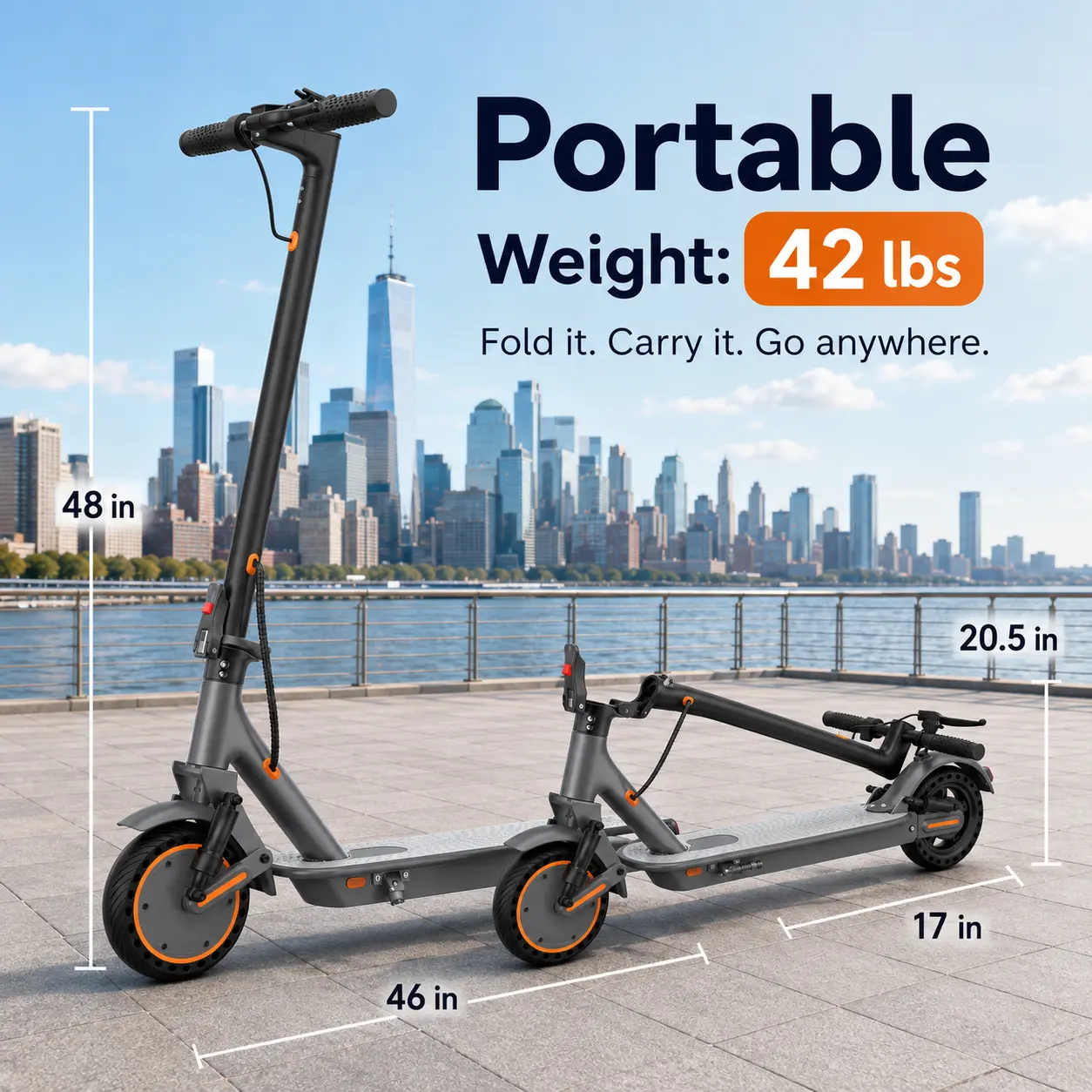 SummerWins Adult Foldable E-Scooter | 500W Motor, 22MPH Top Speed, 19-31 Mile Range, Dual Suspension, Smart APP & Night Light Compact Scooter