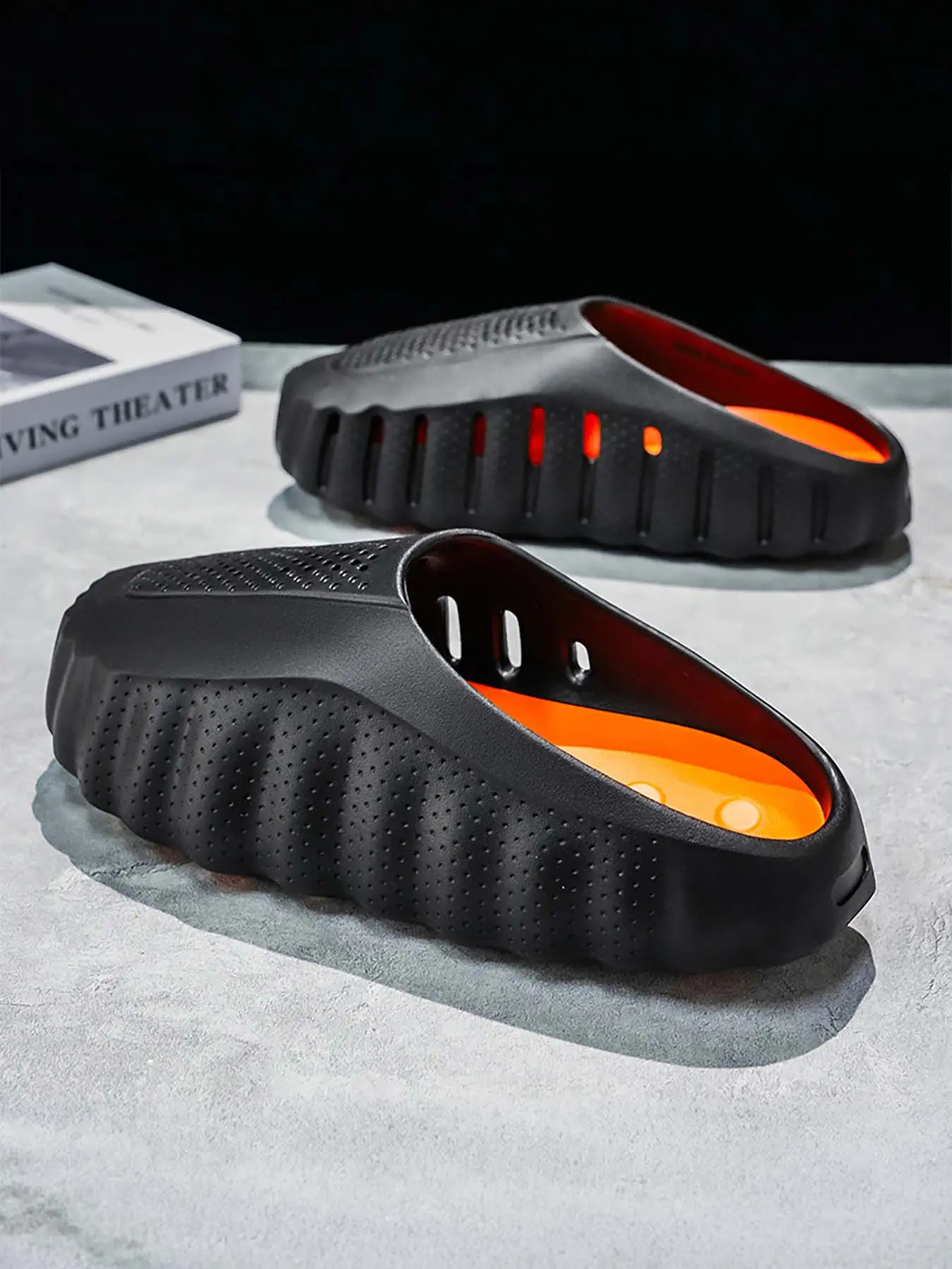 Men's EVA Thick-Sole Non-Slip Slip-On Slippers, Thick Bottom Slippers, Dual-Use for Outdoor and Beach, Outdoors Slippers