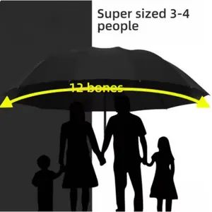 Large Manual Umbrella for Couples, Sun Protection & Rainproof Portable Windproof Folding Umbrella, Reinforced Design, Durable Construction, Ideal for Outdoor Use