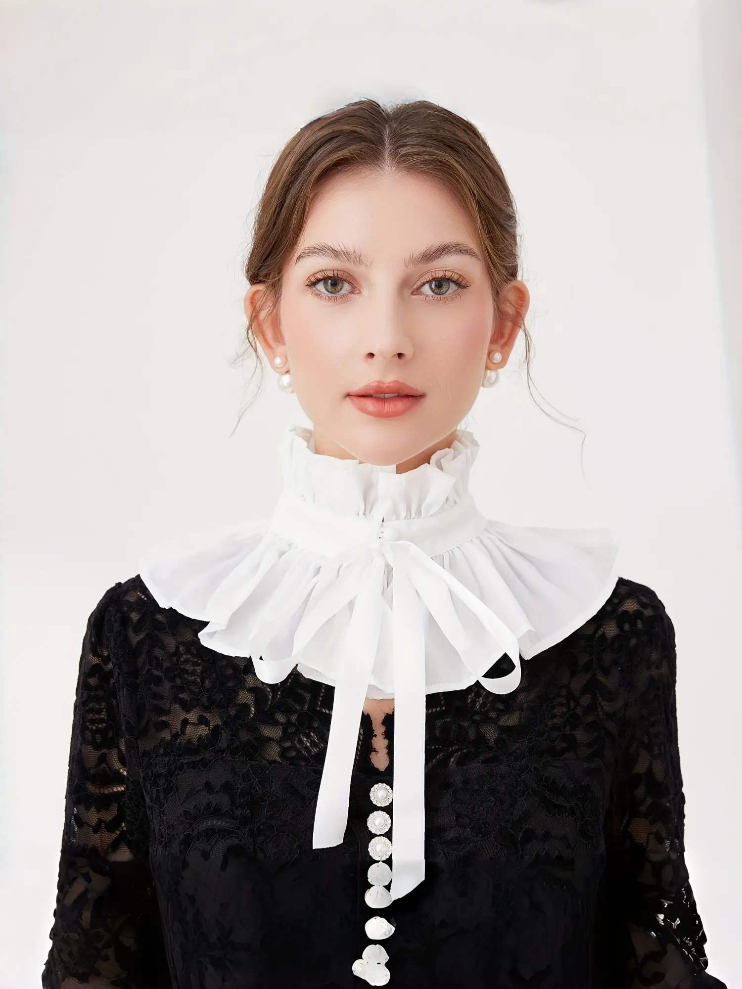 Elegant Classic Timeless Ruffle Detachable Collar, Victorian Fake Collar Dickey for Dresses & Sweaters, Stylish Versatile Accessory for Women