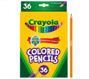 Crayola Colored Pencils 36ct – Pre-Sharpened Coloring Pencils for Kids & Adults