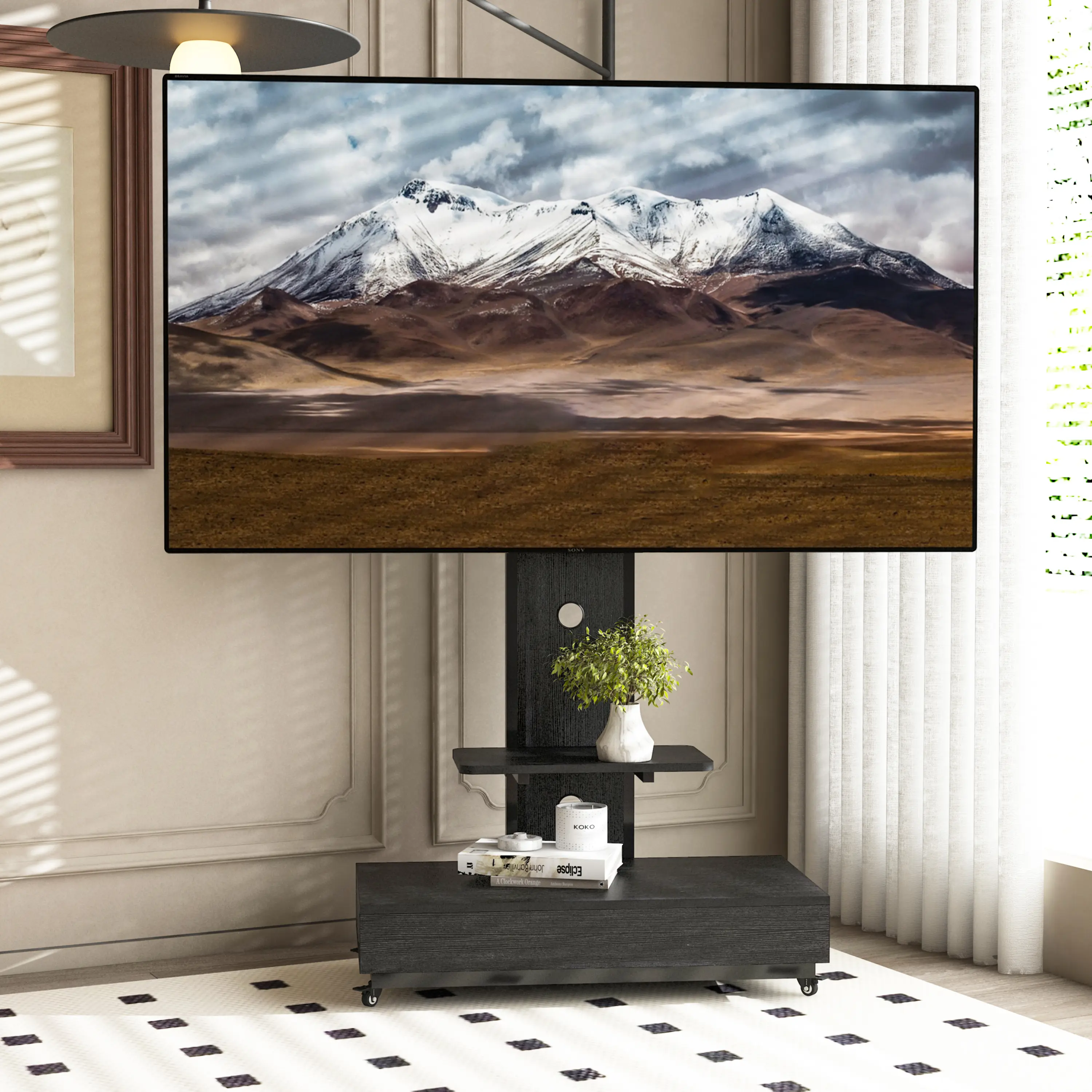 Black with push over drawer