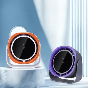 USB Rechargeable Desktop Fan, 1 Box Portable Digital Display Fan with 360° Oscillation, Silent Wall Mounted Fan for Home Office Kitchen Travel Camping, USB Powered Fan, Rechargeable Rotating Fan