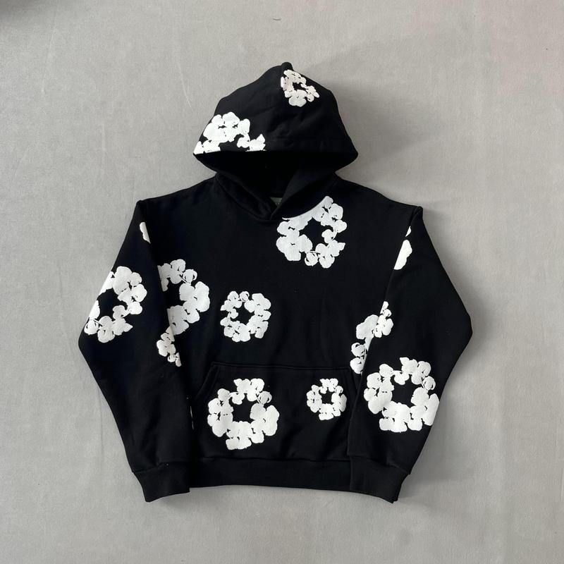 Denim Tears Hoodie Unisex Men Women Flower Hoodies Youth Puff Print Y2k Set Sweatshirt Teen Clothing Designer Trendy Spring Outfits Cute Tops Casual Classic Fabric Menswear