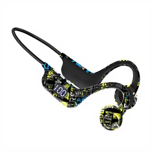 Bone Conduction Bluetooth Headset - Waterproof Open-Ear Neckband Wireless Earbuds with Mic, Secure Fit, Long Battery Life, Stable Connection for Running, Driving, Audio Digital Streaming, Water Proof