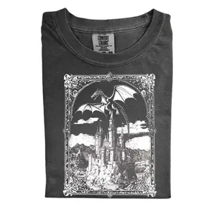 The Vintage Dragon Shirt, Dragon T-Shirt, Dark Medieval Shirt, Artsy Shirt, Gift for Fantasy Reader, Castlecore Dragon Lover Gifteck T-shirt, Trending T-shirt