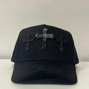 Premium quality hats crosses black with stones high quality materials