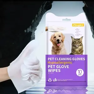 Pet Wet Wipes 10 Pack, Suitable for Cat Dog Bathing, Drying, Disinfecting, Deodorizing, Pet Grooming Essentials