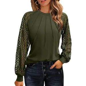 Womens Lace Short/Long Sleeve Tops Fall Dressy Casual Blouses Business Work Shirts Fashion Clothe Trendy Outfits