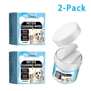 [2-Pack] Pet Eye Cleaning Wipes for Dogs & Cats, Tear Stain Remover Wipes, Mild Hypoallergenic Pet Eye Wipes with Aloe Vera