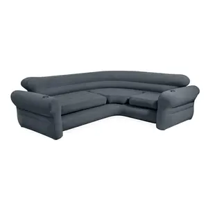 Intex Inflatable Corner Living Room Air Mattress Sectional Sofa Couch