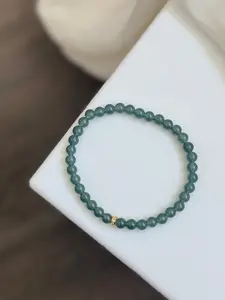 Icy Blue Natural Jadeite Bracelet with 18K Gold