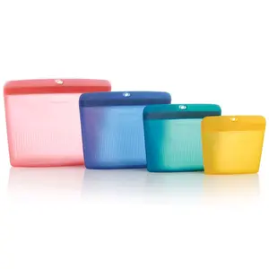 Tupperware Silicone Bags - Organiser in Assorted Colors: Red, Blue, Teal & Yellow