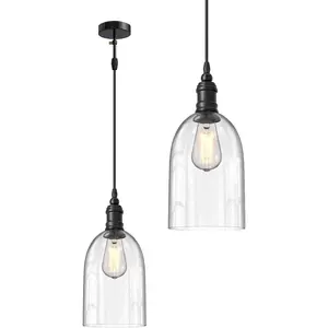 Pendant Lights for Kitchen Island, Clear Glass Shade Pendant Light Fixtures, Modern Ceiling Lighting for Kitchen, Farmhouse Bathroom Lighting, Stylish Pendant Lights, Indoor Lighting