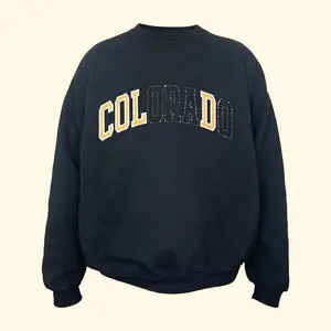 Colorado Cold Embroidered Hoodie university of colorado Menswear Stylish Casual Day Embroidery Fashion Long Black Sweatshirt