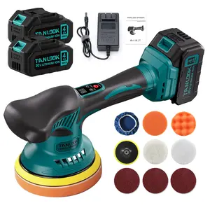 Tanlook Cordless Polisher Buffer, High Speed Electric Polishing Machine, Anti-Slip Handheld Power Tool for Car Waxing, Surface Grinding, Furniture Polishing, Household DIY and Automotive Beauty Maintenance