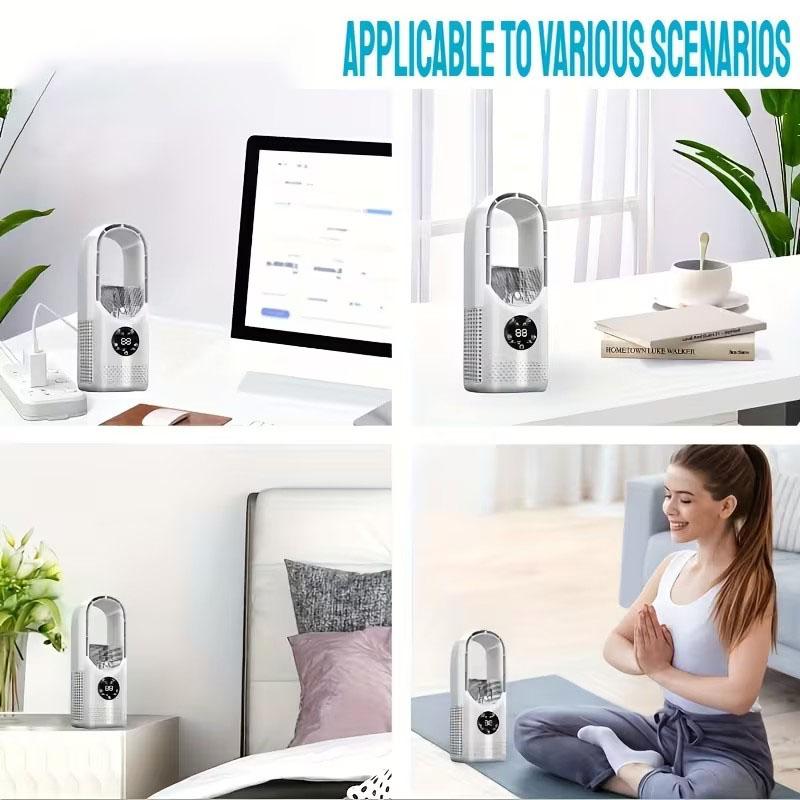 Pray Multifunctional Cooling Misting Fan - Portable Fan for Hot Weather, Integrated Misting Cooler, Home Bedroom AC Alternative, 7-Color Changing LED Ambient Light, Timer & Automatic Shutoff