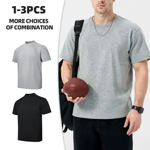Men’s crew neck short-sleeve Tshirt, soft, breathable, moisture-wicking, minimalist design top; durable for everyday streetwear, sports casual wear; available in multiple colors, pack of 1–3 pieces.