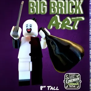 Big Brick Art The Clown Poseable Figure with Accessories, 8" Tall, Includes Black Bag and Saw