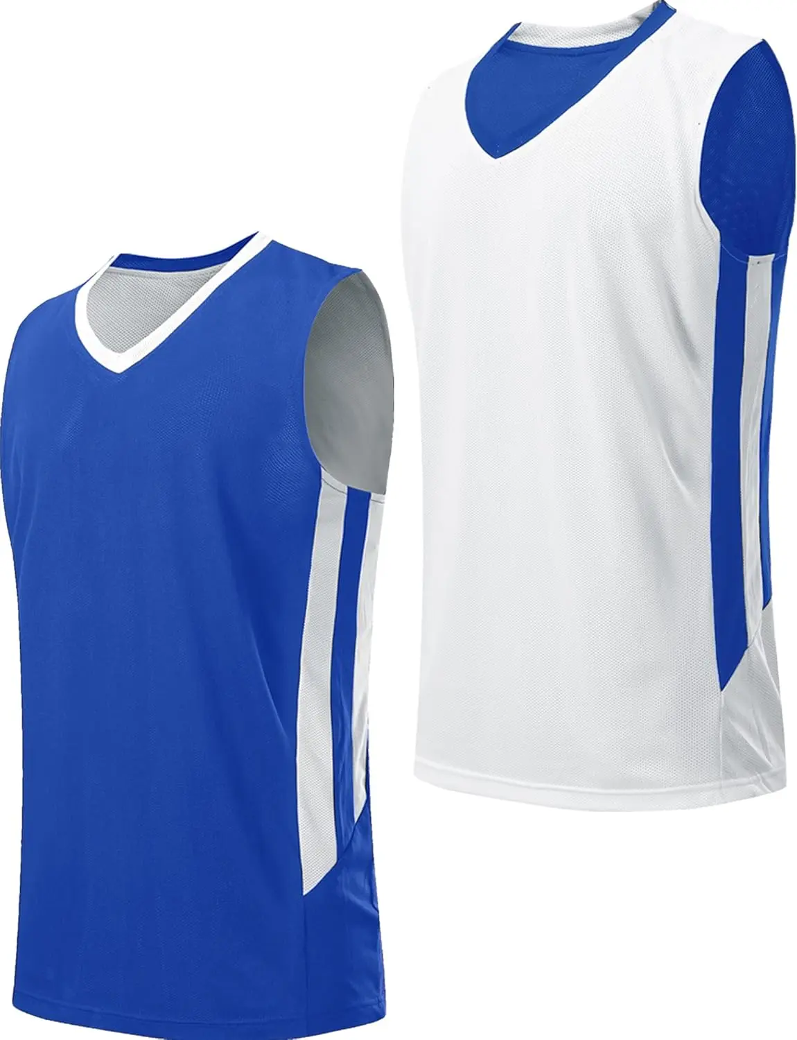 SportsYouth Boys Reversible Custom Basketball Jerseys| Mesh Athletic Sleeveless Shirts, Blank Team Scrimmage Pinnies, School Uniforms Set, Lightweight, Quick Dry, Regular Fit
