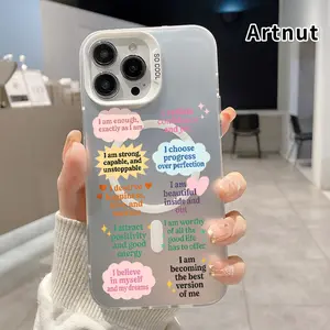Self - affirmation Poem Magnetic Phone Case for iPhone 15 16 14 Pro Max 13 12 11 XR XS Plus Shockproof Anti-Scratch Durable PC Back Protective Cover Cellphone Protective