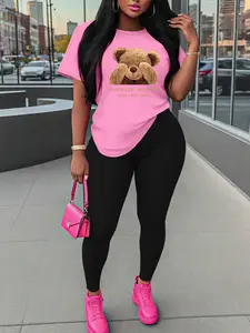 Spring Summer Fashion Women's Two-Piece Set Casual Sportswear, Sports Clothing Set, Sporty Style, Stylish Print Simple Mix-And-Match, Daily Comfortable Wear
