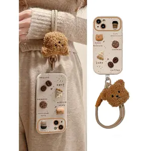 Cute Bear Coffee Phone Case - Shockproof Silicone Cover for iPhone 11, 15, 14, 13, 12, 15Pro & 14Pro - Stylish Protector for Cellphones
