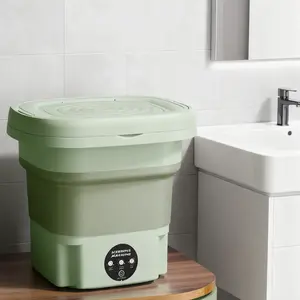 Specialized two-color foldable laundry washer for mom and baby—energy-saving, water-efficient, low-noise, warm-water gentle wash with sterilization; portable and foldable; ideal for home and travel; designed specifically for newborns or toddlers; suitable