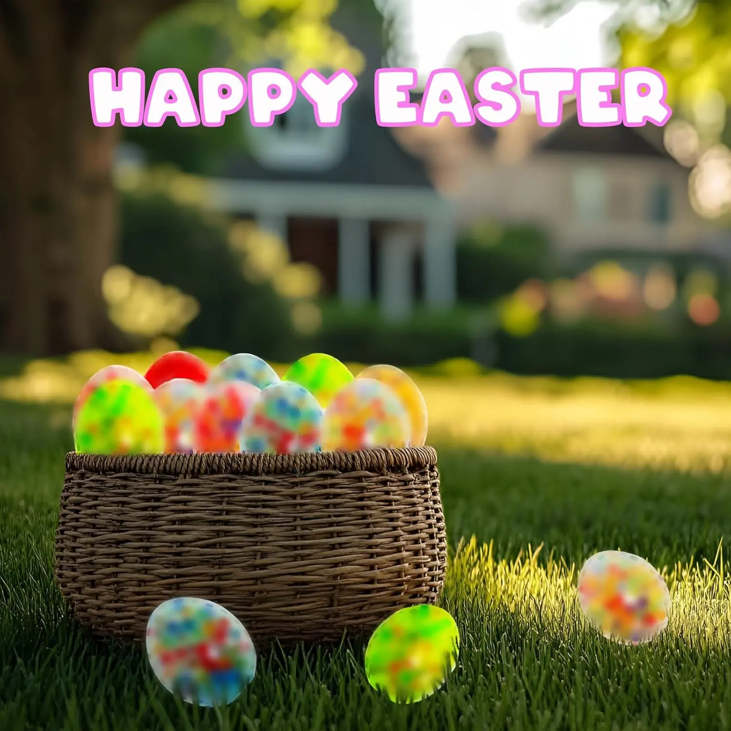 8 Pack Squishy Egg Stress Balls, Easter Basket Stuffers, Slow Rising Squeeze Stress Relief Toys, Sensory Fidget Toys for Kids & Adults, Party Favors, Birthday Gifts & Classroom Prizes