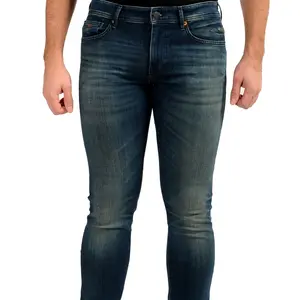 Hugo Boss Men's Extra Slim Fit Distressed Blue Wash Stretch Jeans US 32/34 IT 32/34